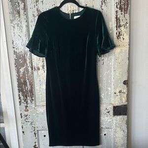 Calvin Klein Emerald Velvet Midi Dress